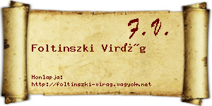 Foltinszki Virág névjegykártya
